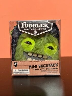 Brand New Zuru Fuggler Green Monster Mini Filled Backpack & Keychain